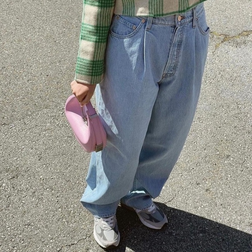NWT Mother Snacks The Pleated Fun Dip Puddle Wide Leg Jeans Baggy Size 30